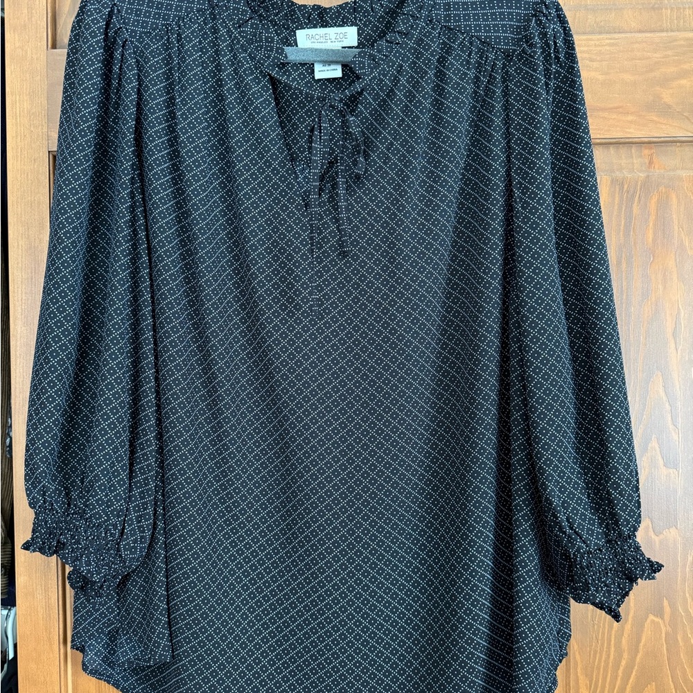 Rachel Zoe Black Geometric Blouse
